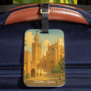 Vintage Seville Spain Andalusia Travel Luggage Tag