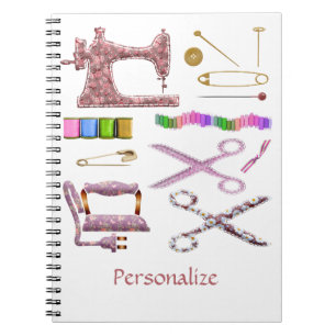 Vintage Sewing Accessories for Seamstress Tailor Notebook