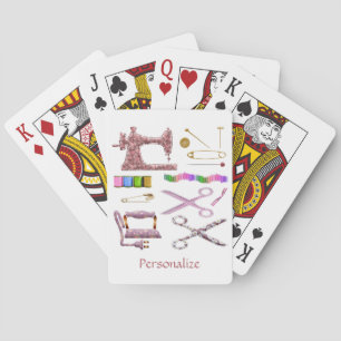 Vintage Sewing Accessories for Seamstress Tailor Playing Cards