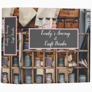 Vintage Sewing & Craft Binder Customizable Script