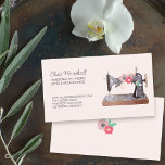 Vintage Sewing Machine Boho Floral Blush Business Card<br><div class="desc">Vintage Sewing Machine Boho Floral Blush business card with fully editable wording so you can include as much or as little as you wish, such as your name, business name or tagline, services or information, contact details and social media handles. The design features a vintage sewing machine decorated with boho...</div>