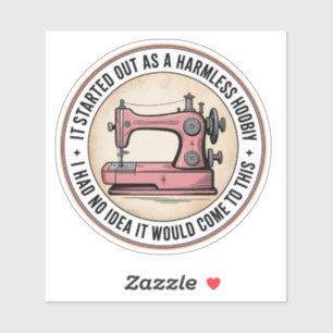 Vintage Sewing Machine Hobby Sticker