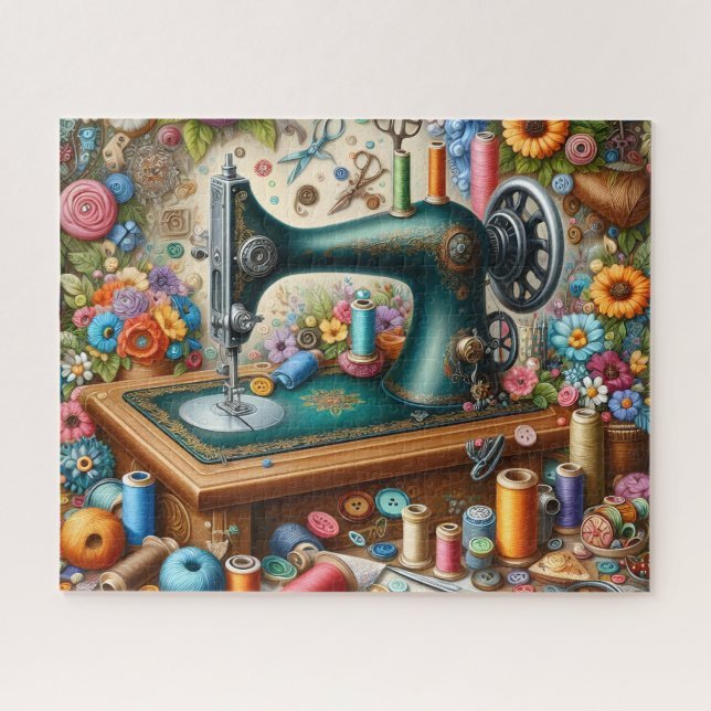 Vintage Sewing Machine Jigsaw Puzzle (Horizontal)