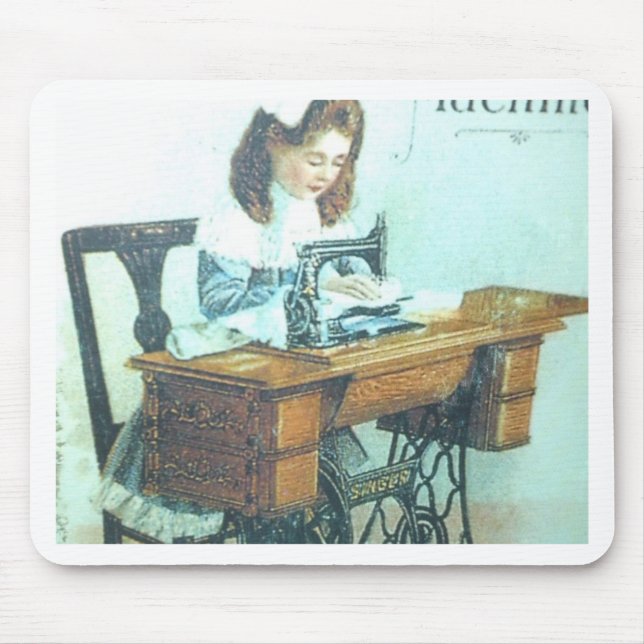Vintage Sewing Machine Mouse Pad (Front)