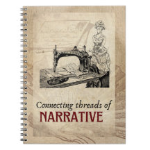Vintage Sewing Machine Narrative Notebook