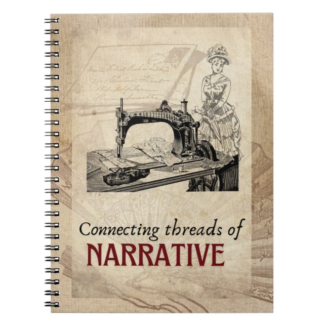 Vintage Sewing Machine Narrative Notebook (Front)