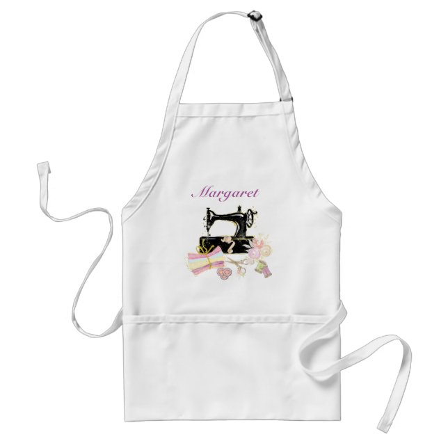 Vintage Sewing Machine Quilting Personalized Standard Apron (Front)