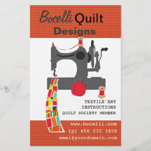Vintage Sewing Machine Quilting Textile Artist Flyer