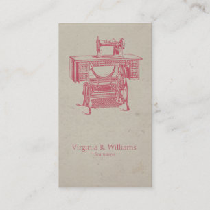 Vintage Sewing Machine Seamstress Business Card