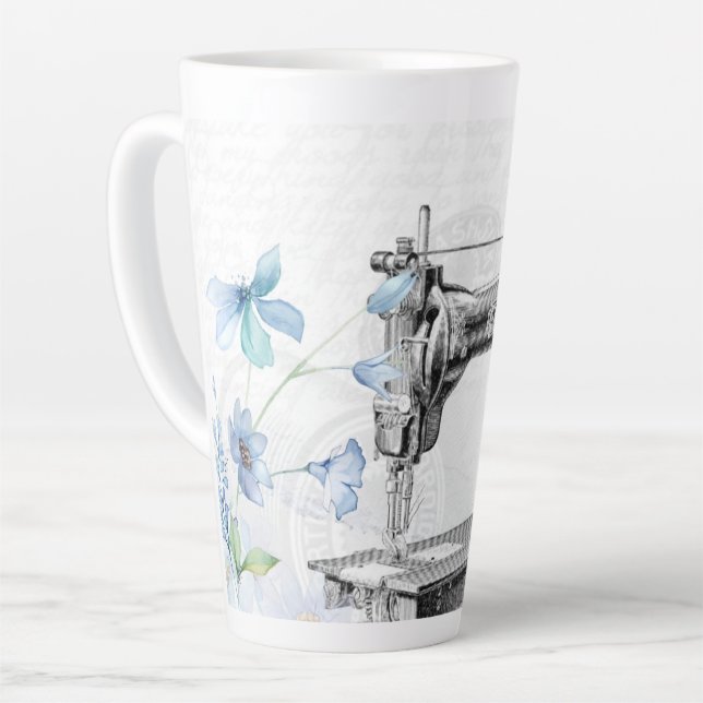 vintage-sewing-machine-sew-needle latte mug (Left Angle)