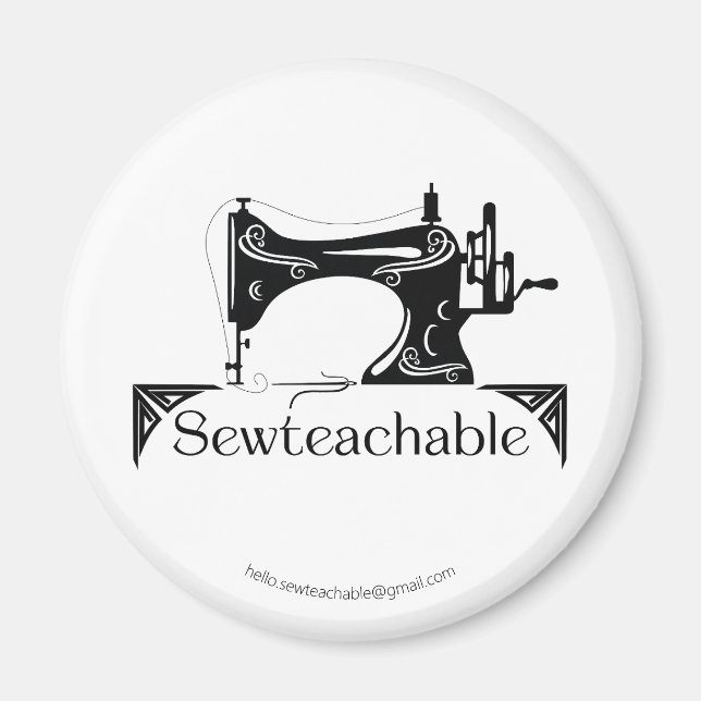Vintage Sewing Machine, Sewteachable Magnet (Front)