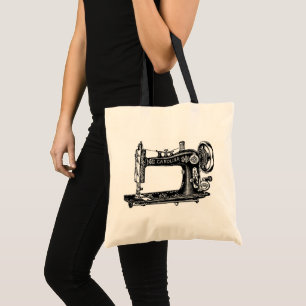 Vintage Sewing Machine Tote Bag
