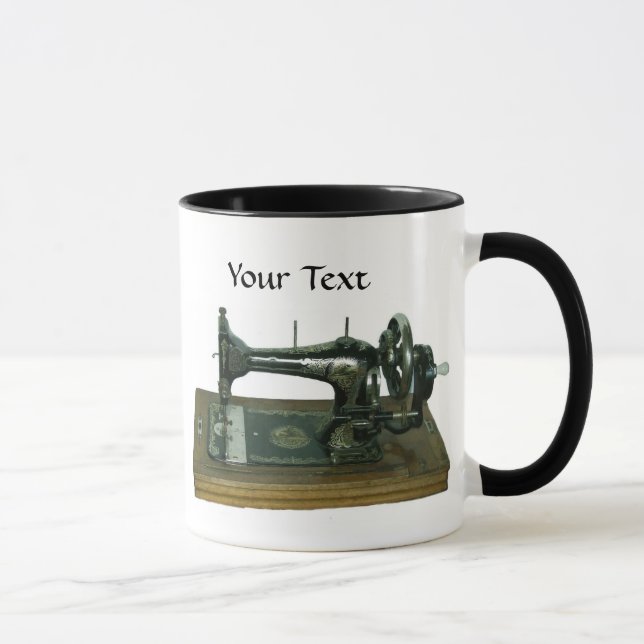 Vintage Sewing Machine with Text Mug (Right)