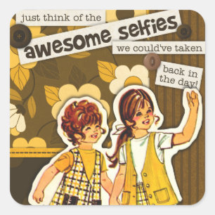 "Vintage Sewing Pattern Art" Selfie Stickers