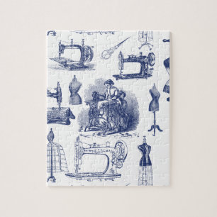 Vintage Sewing Toile Jigsaw Puzzle