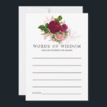 Vintage Shabby-Chic Blush & Burgundy Bridal Advice<br><div class="desc">Chic vintage blush pink and burgundy roses bridal advice for bride-to-be cards with accents of rose gold.</div>