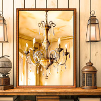 Vintage Shabby Chic Chandelier Wall Art