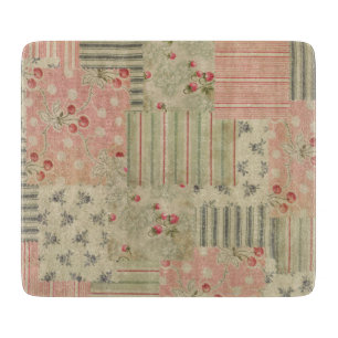 Vintage Shabby Chic Cherry Floral Decoupage    Cutting Board