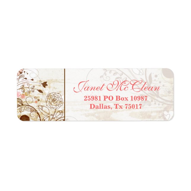 Vintage Shabby Chic Floral Address Label (Front)