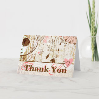 Vintage Shabby Chic Floral Carte de remerciements