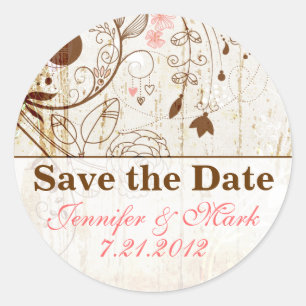 Vintage Shabby Chic Floral Enregistrer le sticker 