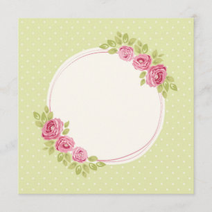 Vintage Shabby Chic Floral Frame with Roses Menu