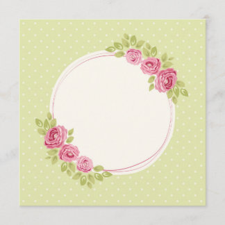 Vintage Shabby Chic Floral Frame with Roses Menu