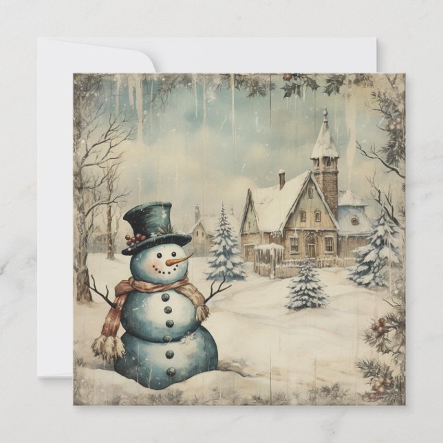 Vintage Shabby Chic Joyeux Noël Carte (Devant)