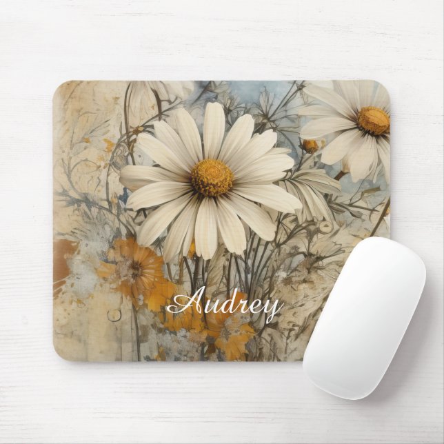 Vintage Shabby Chic Mouse Pad (With Mouse)