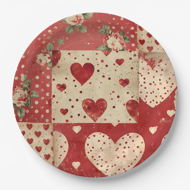 Vintage shabby chic  paper plate (Front)