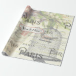 Vintage Shabby-Chic Paris Theme Wedding Customized Wrapping Paper<br><div class="desc">Paris theme Wedding Party Pack ready to be customized to your event specifics. See the full range of matching products in this exclusive set and more here... </div>
