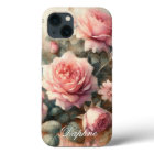 Vintage Shabby Chic Pastel Pink Rose Custom Name