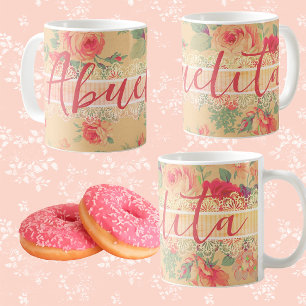 Vintage Shabby Chic Personalized Abuelita Spanish Coffee Mug