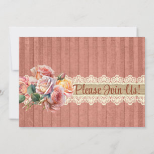 Vintage Shabby Chic Personalized Shower Invitation