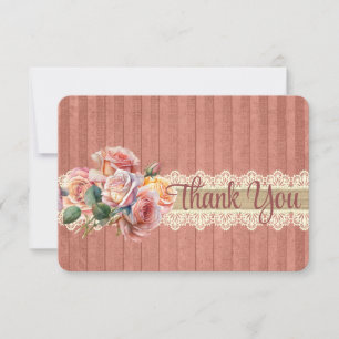 Vintage Shabby Chic Personalized  Thank You Card