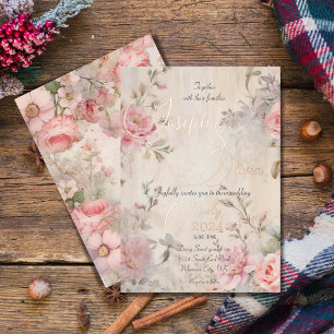 Vintage shabby chic pink floral wedding