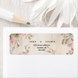 vintage shabby chic pink wedding return address