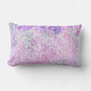 Vintage Shabby Chic Pretty Two Tone Pastel Lilacs Lumbar Pillow
