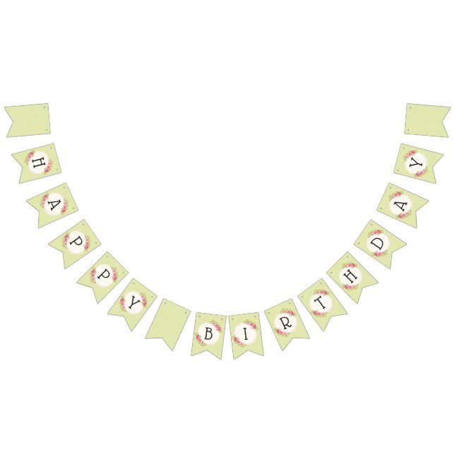 Vintage Shabby Chic Roses Frame Bunting Flags (All)