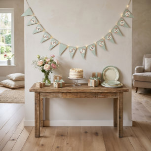 Vintage Shabby Chic Roses Frame Bunting Flags