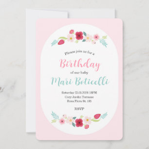 Vintage Shabby Chic Roses Frame Invitation