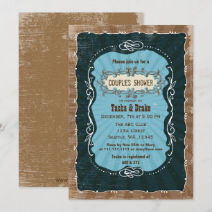 vintage shabby chic rustic Bridal Shower Invites