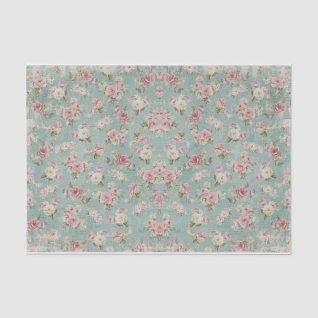 Vintage Shabby Chic Tissue Paper | Charming Rustic (Front)
