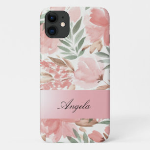 Vintage Shabby Chic Watercolor Flowers iPhone 11 Case
