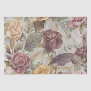 Vintage Shabby Muted Natural Colours and Tone Rose Tissue Paper