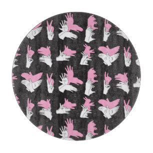 Vintage Shadow Hand Pattern Design Cutting Board