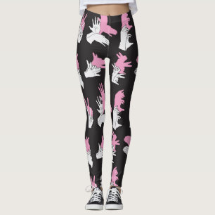 Vintage Shadow Hand Pattern Design Leggings