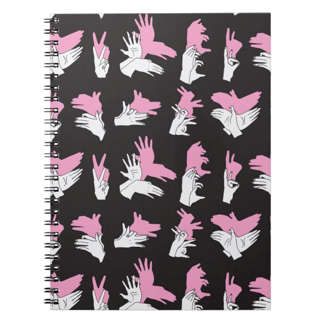 Vintage Shadow Hand Pattern Design Notebook (Front)