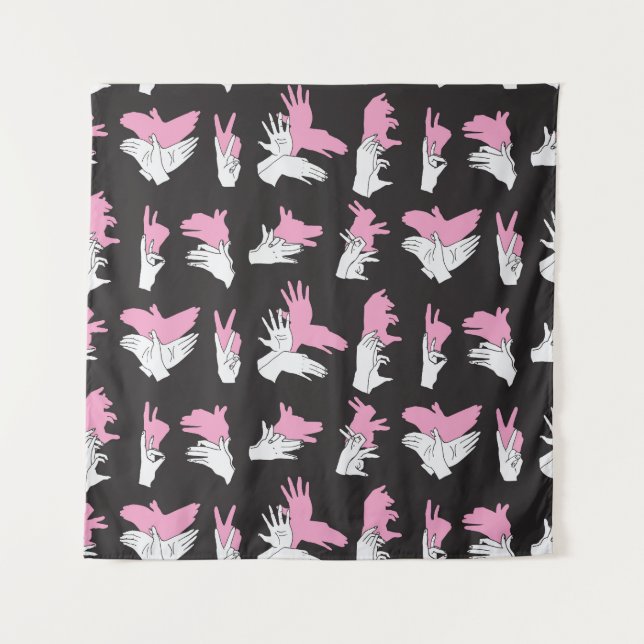 Vintage Shadow Hand Pattern Design Tapestry (Front)