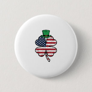 Vintage Shamrock Flag St. Patricks Day 2 Inch Round Button